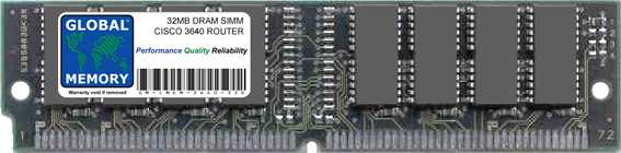 32MB DRAM SIMM MEMORY RAM FOR CISCO 3640 SERIES ROUTER (MEM3640-32D)